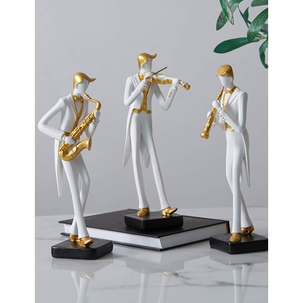 Amoy-Art Musikerfigur Musikskulptur Staty Musikdekor M