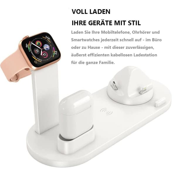 (Sort) Trådløs oplader tre-i-en ladestation