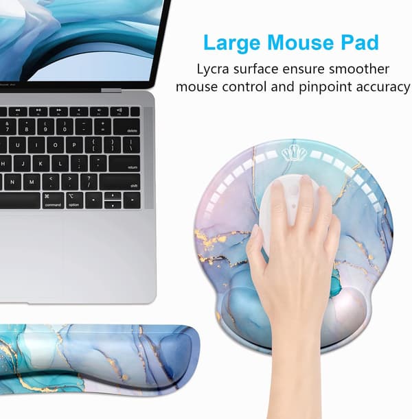 Ergonomiskt musmatta med handledsstöd (bläckmålning) med minnesskum