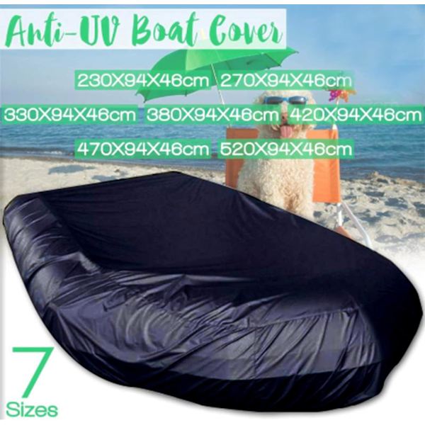 UV-bestandigt oppusteligt bådcover, sort, 470*94*46cm