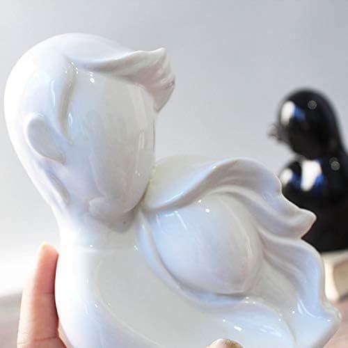 Keramiske Par Ornamenter - Skrivebordsfigurer - Hvit