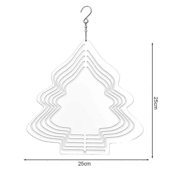 Sublimaatiotuulikello DIY Lämmönsiirto Alumiini 3D Tuulikello Sisä- ja ulkokäyttöön Puutarhaan Kuistille Metallinen Ripustuskoriste Round