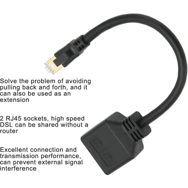 RJ45 Ethernet-delarekabel, RJ45 hane till 2 honkontakter