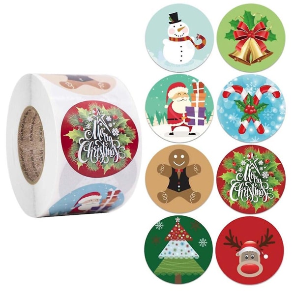 Juleklistremerker Tegneserie Juletre Julenissen Design Papir Etikett God Jul Søte Klistremerker Kontorrekvisita Stickersqy694-100stk