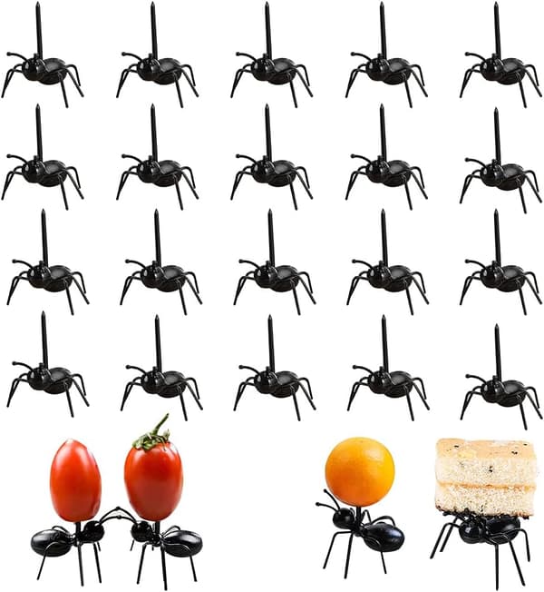 (24 stycken) Myra Fruktgaffel, Fruktgafflar, Plastmyra Tandpetare,