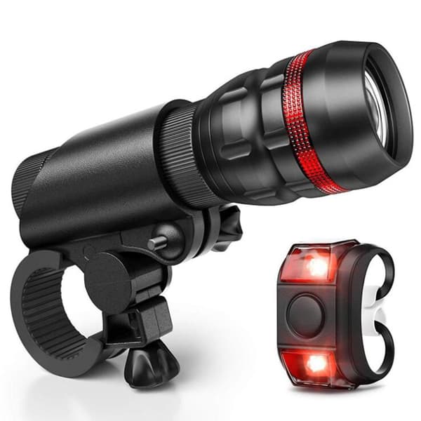 5W Sykkelhodelyktsett Sykkellampe Zoom Oppladbar St