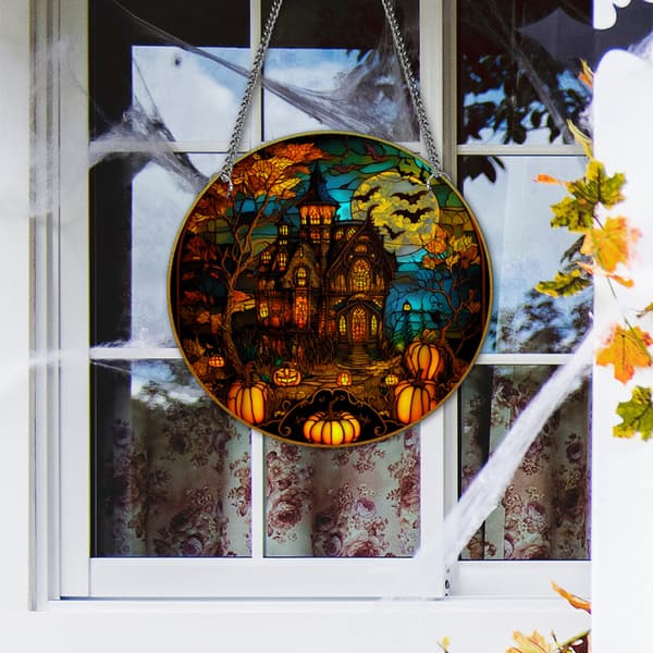 Halloween Akryl Hängande - Mörkt Slott, Hängande Skylt för Hem De