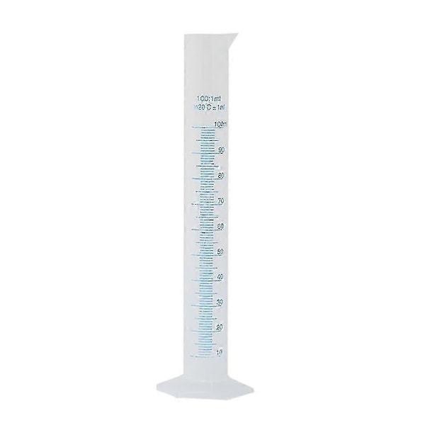 3 x 100 ml graderad mätcylinder i plast med skala, kemilaboratorieverktyg