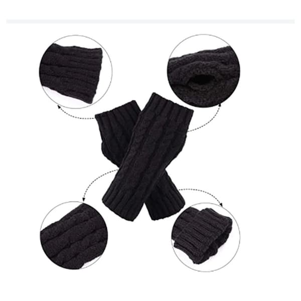 ##/Handledsvärmare / Fingervantar 1 par Svart Svart##/