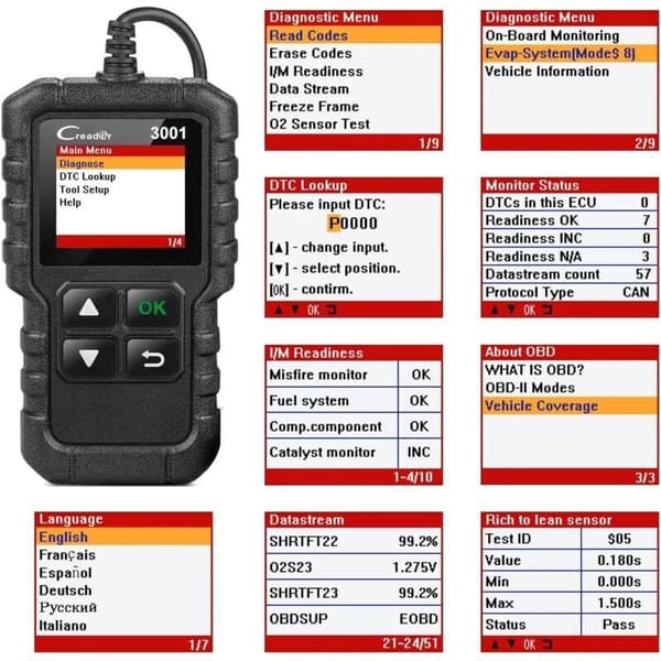 Diagnostinen Launch CR3001 Auton Diagnostiikkalaukku OBD2 Auto Diagno
