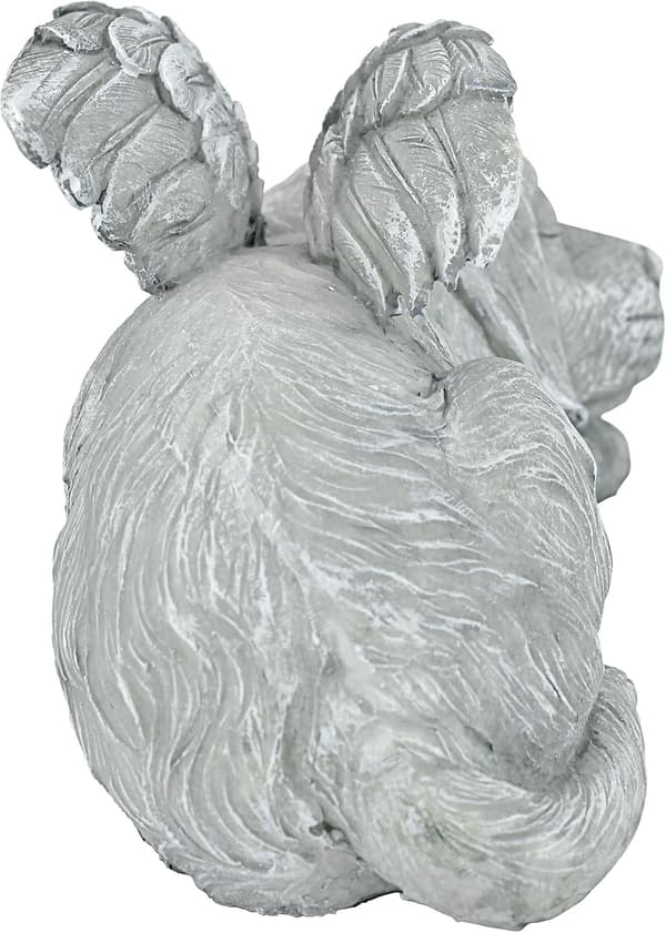 Kæledyrsminde Hund Engel æresstatue gravsten, 12 cm, polyresin