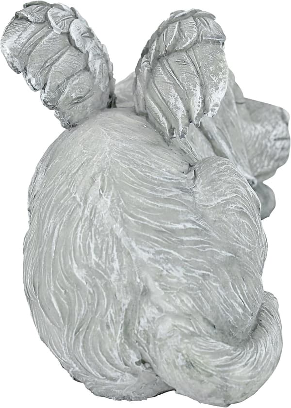 Kjæledyr Minne Engel Hund Æresstatue Gravstein, 12cm, Polyresin