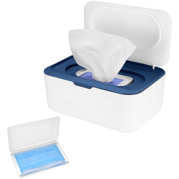 (blå) Tissue Box med lock, Dammproof Wet Wipes Box, Tissue Dis