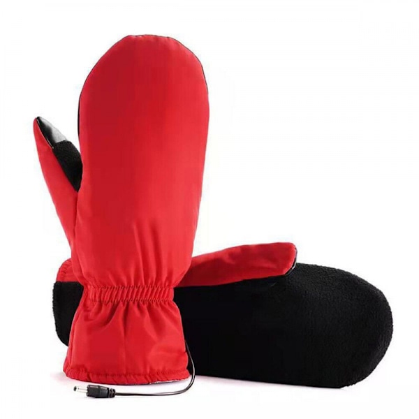 ##/Røde skinnhansker Elektrisk oppvarmede hansker USB-oppladbare##/