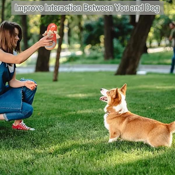 Hundtugg Leksak (Skor) - Orange - Interaktiv Hundleksak - Pipande Hund