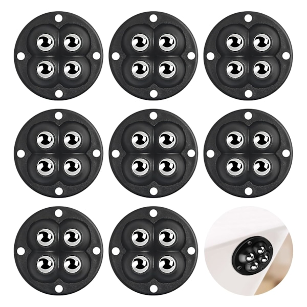 ##/Set med 8 kulerulle - 4 ruller - Små selvklebende hjul##/