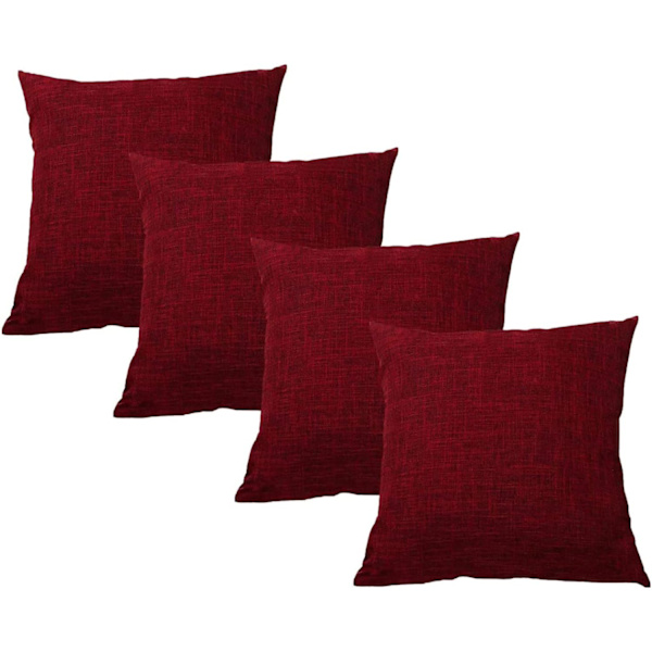 4 kpl tyynynpäällisiä 45x45cm pellavainen tyynynpäällinen 18X18 tuumaa