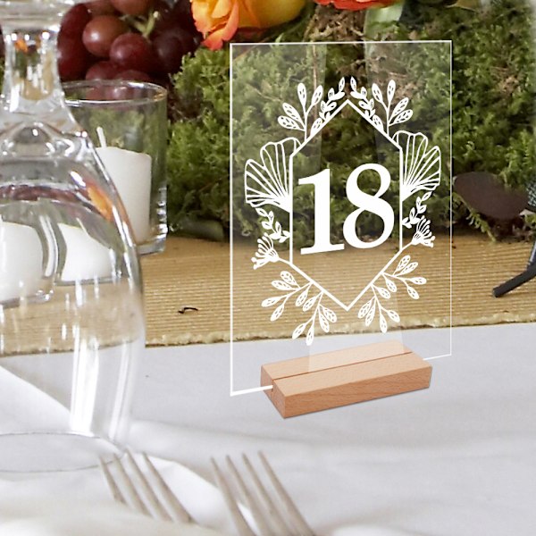 ##/(11-20) 10 Digitale Rektangulære Akryl Middagstallerkener med Fod,##/