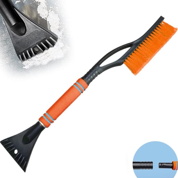 Bilsne-børste (Orange), 2 i 1 isskraber og snebørste, aftagelig