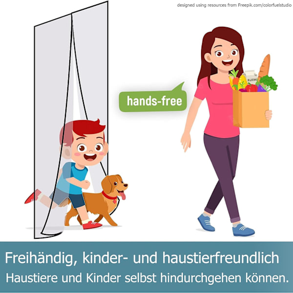 ##/Magnetisk flugnät balkongdörr - 90x210cm##/