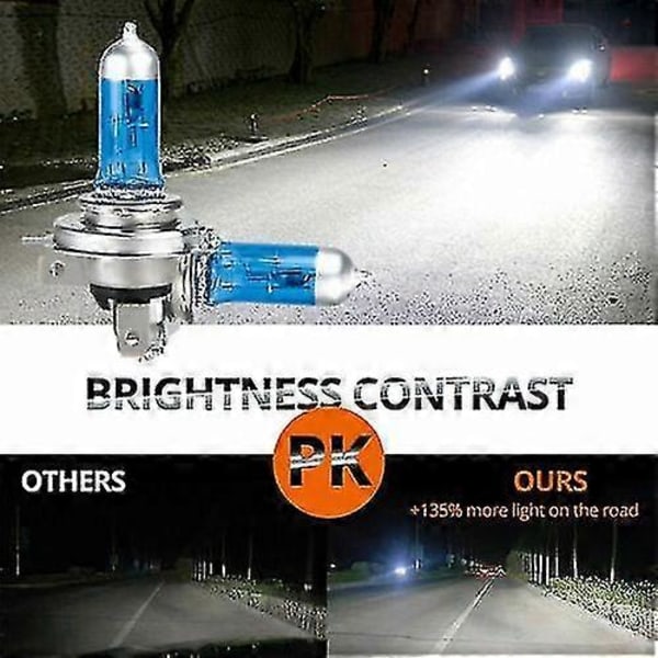 4x H7 100w 6000k Xenon Hvide Forlygte Effekt Hid Pærer 12v Bilpærer Lamper