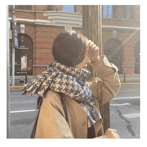 Varm plädscarf imitation kashmir sjal 55*190cm