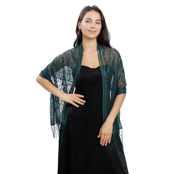 ##/Siden sjal halsduk kvällsklänning chiffong halsdukar poncho damer elegant fransar##/