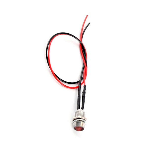 4 stk. 12V 8mm LED Panel Pilot Dash Advarselslampe Indikatorlampe Bil Van Rød