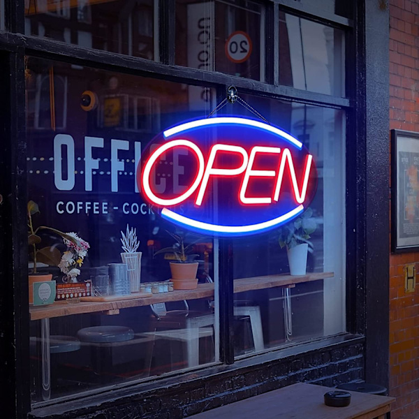 1 Stycke Neon LED Öppen Neon Bokstavskonst Väggskylt Öppen Ljus USB N