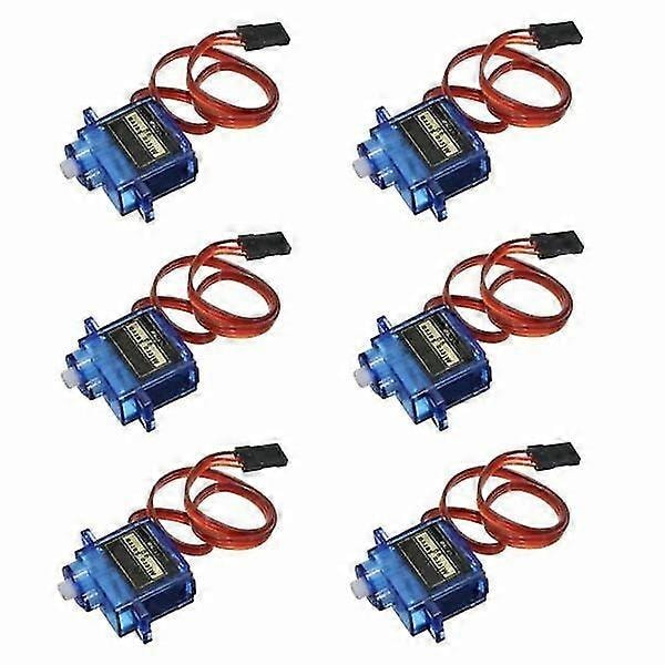 6 st SG90 Mini Analog Växel Micro Servo 9g För RC Flygplan Helikopter