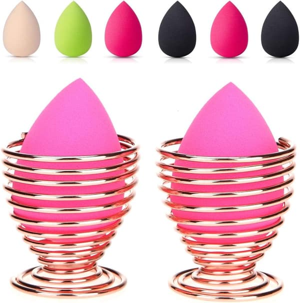 Svampeblenderholder, (2 pak Rose Gold) Makeup Svampe Tørring S