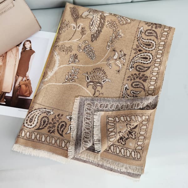 Faux cashmere varmt dobbeltsidig trykt duskesjal 180*70cm