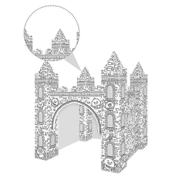 1 Sæt Papirfarvelægning 3D Slot Model Farvelægning DIY Farvelægningspuslespil