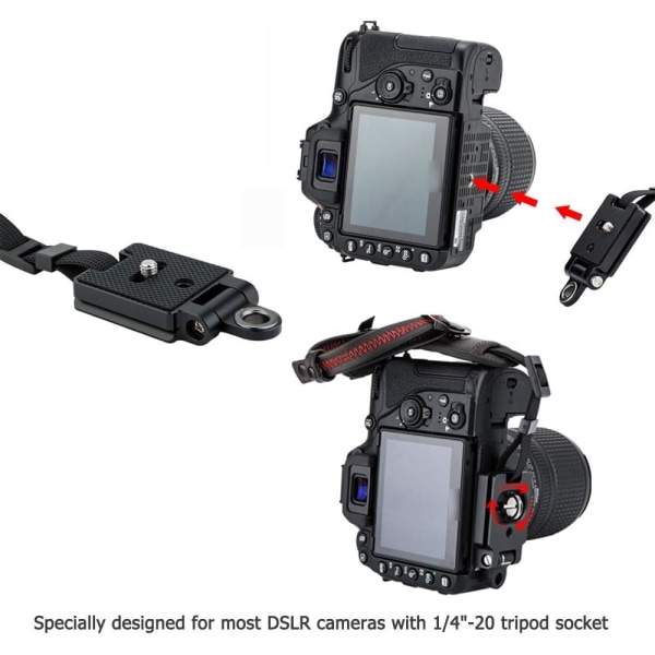 DSLR-kameran kahvahihna Arca Swiss Type -levyllä Canon EOS:lle