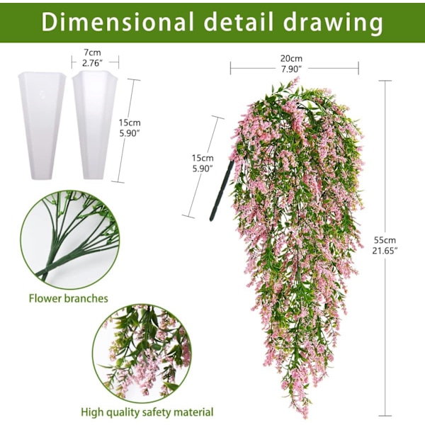 ##/Kunstig plante 2 stk UV-resistent kunstige hængeplanter##/