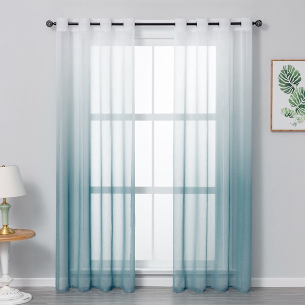 Gardinøjer (2 stk.) transparent gradient lodret gardin voile