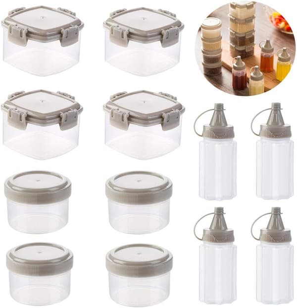 12 stk Mini Plast Saus Squeezebøtter Dressingbeholdere Ut