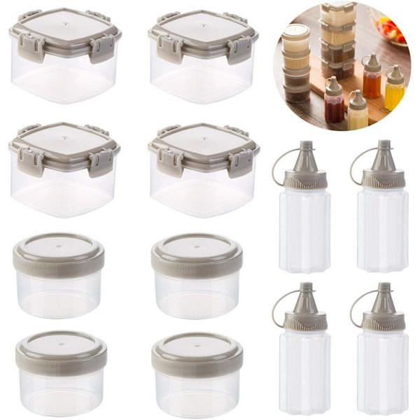 12 stk. Mini Plastik Sauce Squeeze Flasker Dressing Beholdere Ud