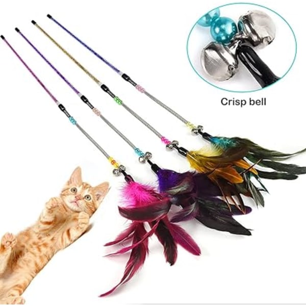 Cat Toy Feather Cat Toy Feather Wand Cat Pet Toy Wire Chaser Wan