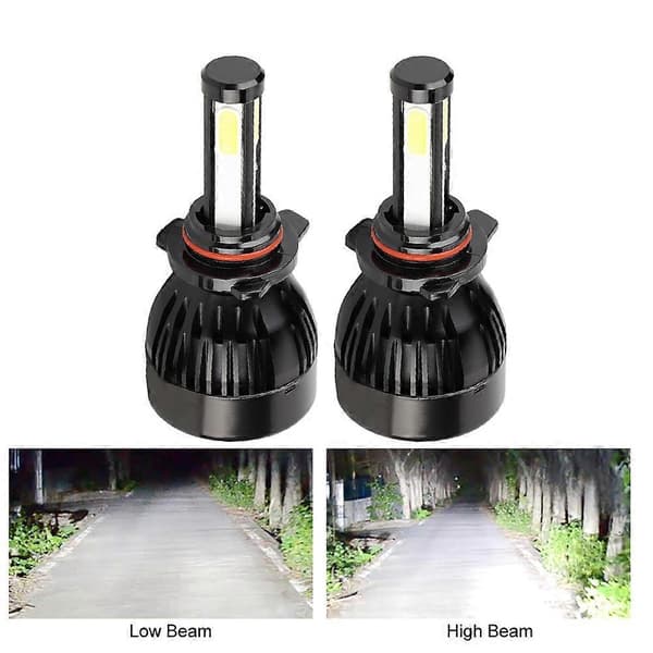 2 st 9012 COB LED-strålkastare 80W 6000K Vit 4-sidig strålkastare med kylfläkt