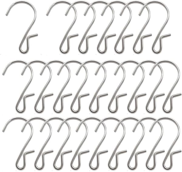 25 stk S-formede kroker, metall S-formede kroker, metallhengere, jul