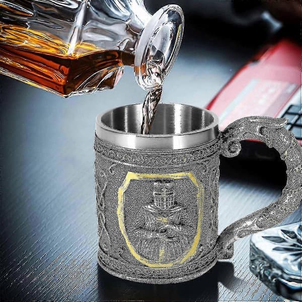 Medeltida Tempelriddare Korsfarare Riddarmugg Rustning Riddare Av Korset Ölsejdel Tankard Kaffekopp