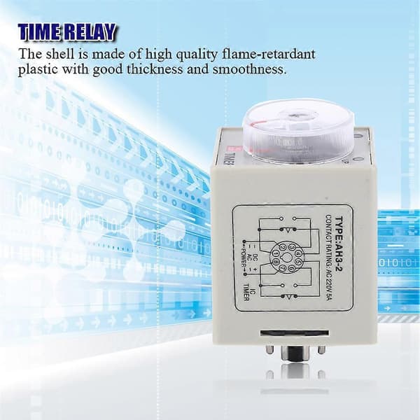 AH3-2 Tidsrelé Mini Forsinkelseskontroller Timer AC 220V for Automatisk Kontrollsystem 60S