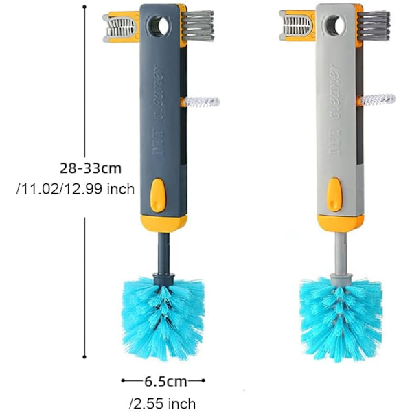 Sininen, 4-in-1 Space Bottle Groove -puhdistusharja rakoihin