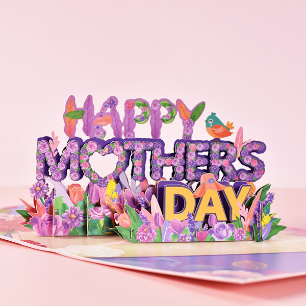 Blomsterbrev pop-up kort | Mors dag kort, takkekort, t