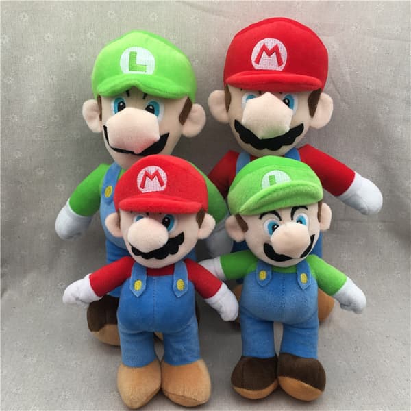 Punainen 25 cm Super Mario Pehmolelu Mario Brothers Nuken Piirretty Peli