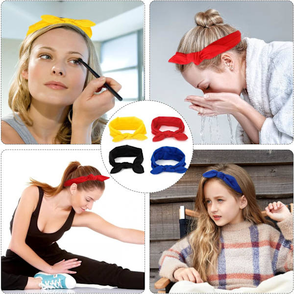 4 kpl Retro-hiusnauhoja, Vintage-jänis-korvakorut