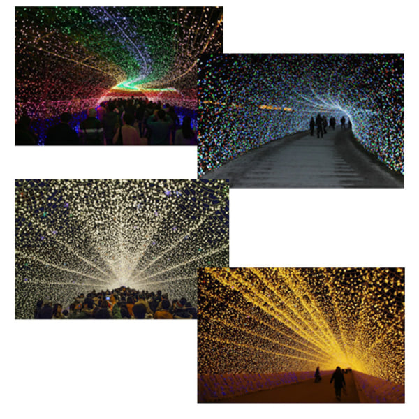 Strømdrevne fe-lys, 328 fot/100 meter 800 LED-lysstreng Vanntette