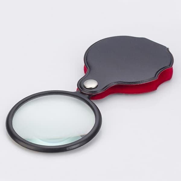 Mini Lommeforstørrelsesglas 8X Optisk Glas med Beskyttende Hylster