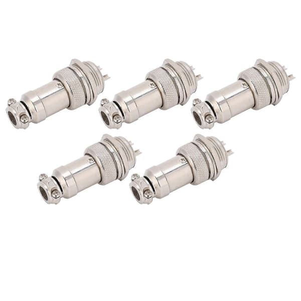 5 stk. Aviation Plug Connector Mannlig Hunnlig Ledning Panel Strøm Chassis Metallbeslag GX16 16mm 450V2pin